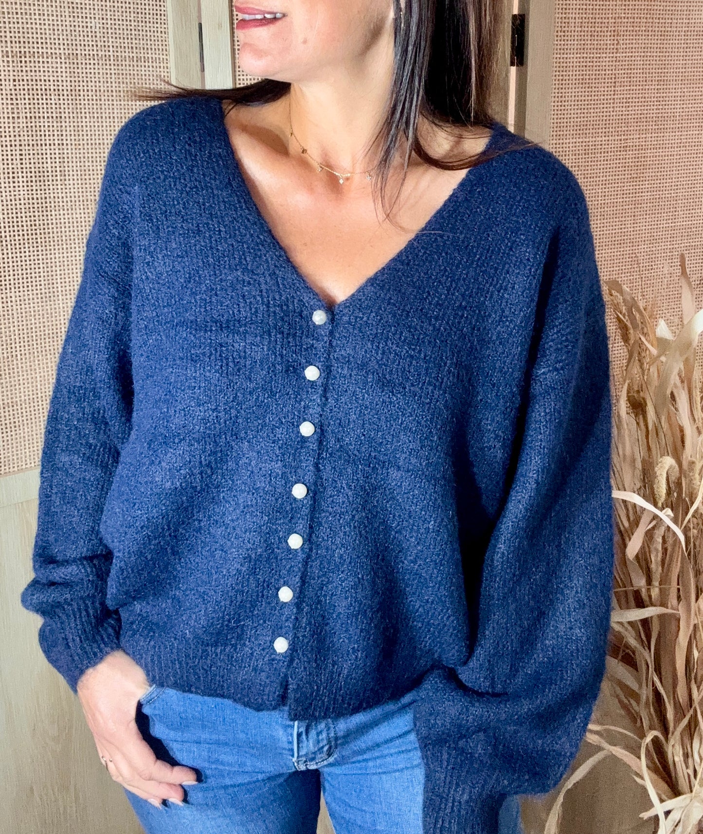 Le gilet/pull Perle marine