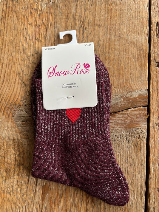 Les chaussettes d’amour bordeaux